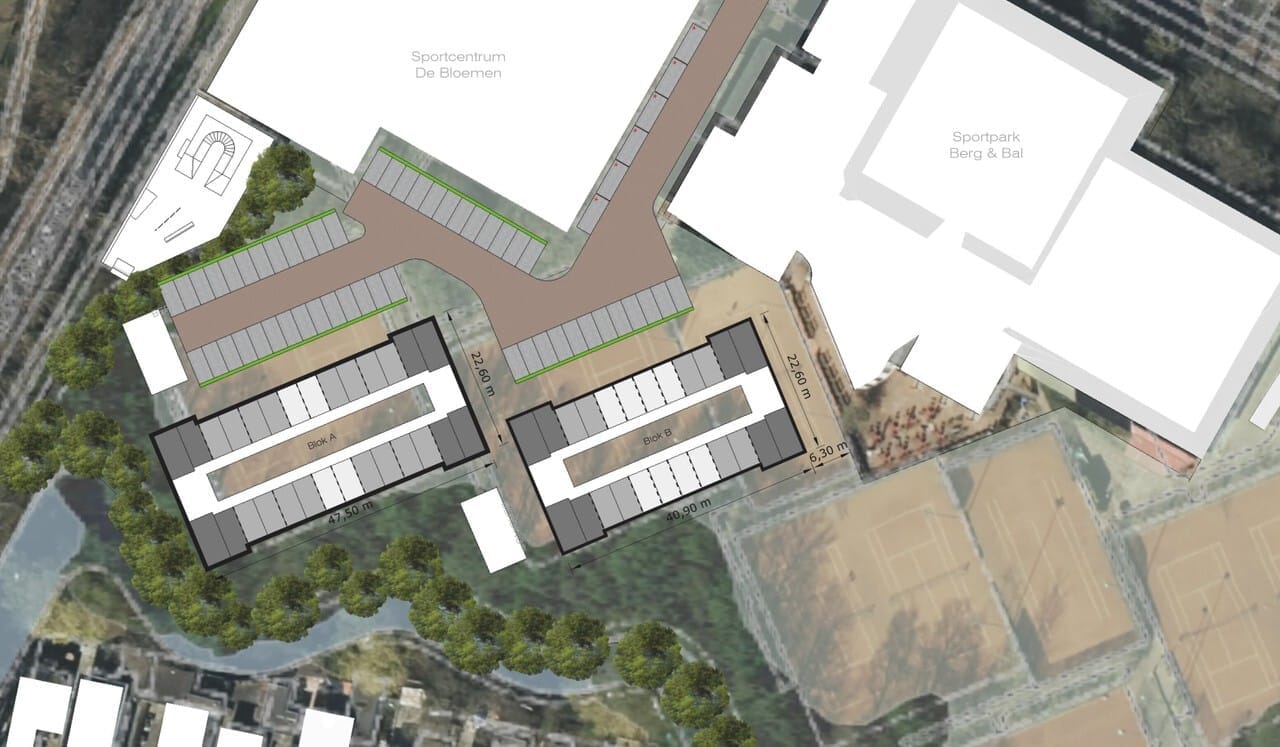Een impressie van de twee nieuw te bouwen complexen met flexwoningen. Afbeelding: Kennemer Wonen