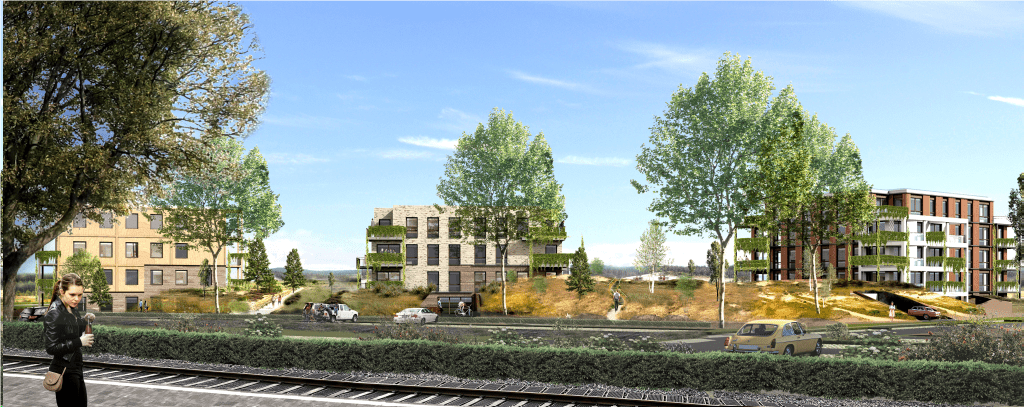 Een impressie vanaf het perron. Afbeelding: Moke Architecten en LoosvanVliet