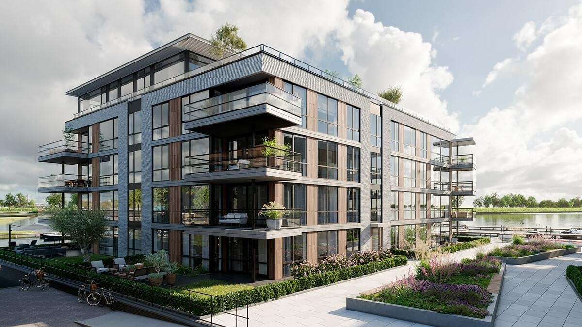 Een impressie van één van de nieuwe wooncomplexen.