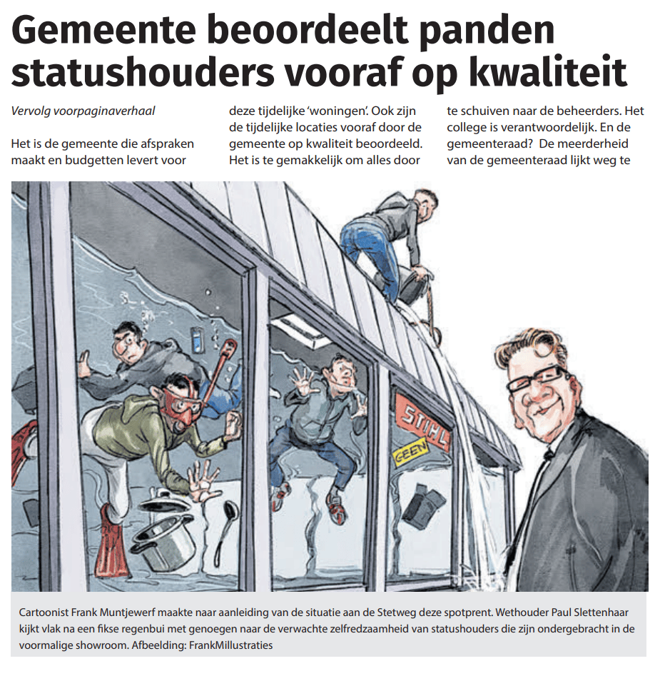 VVD en Forza vallen over deze cartoon in de Castricummer van 28 augustus